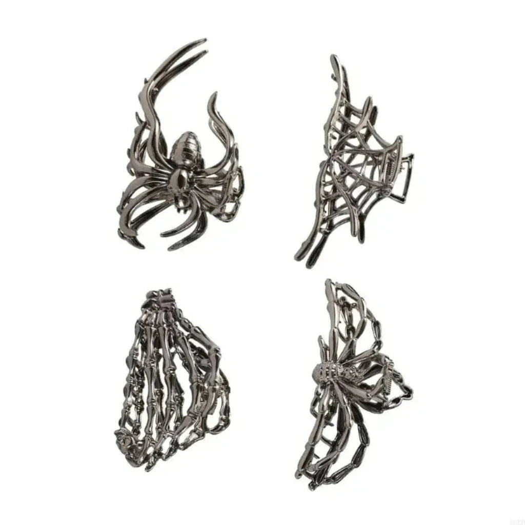 Spider & Bat Design Hair Clips for Halloween