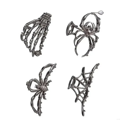 Spider & Bat Design Hair Clips for Halloween