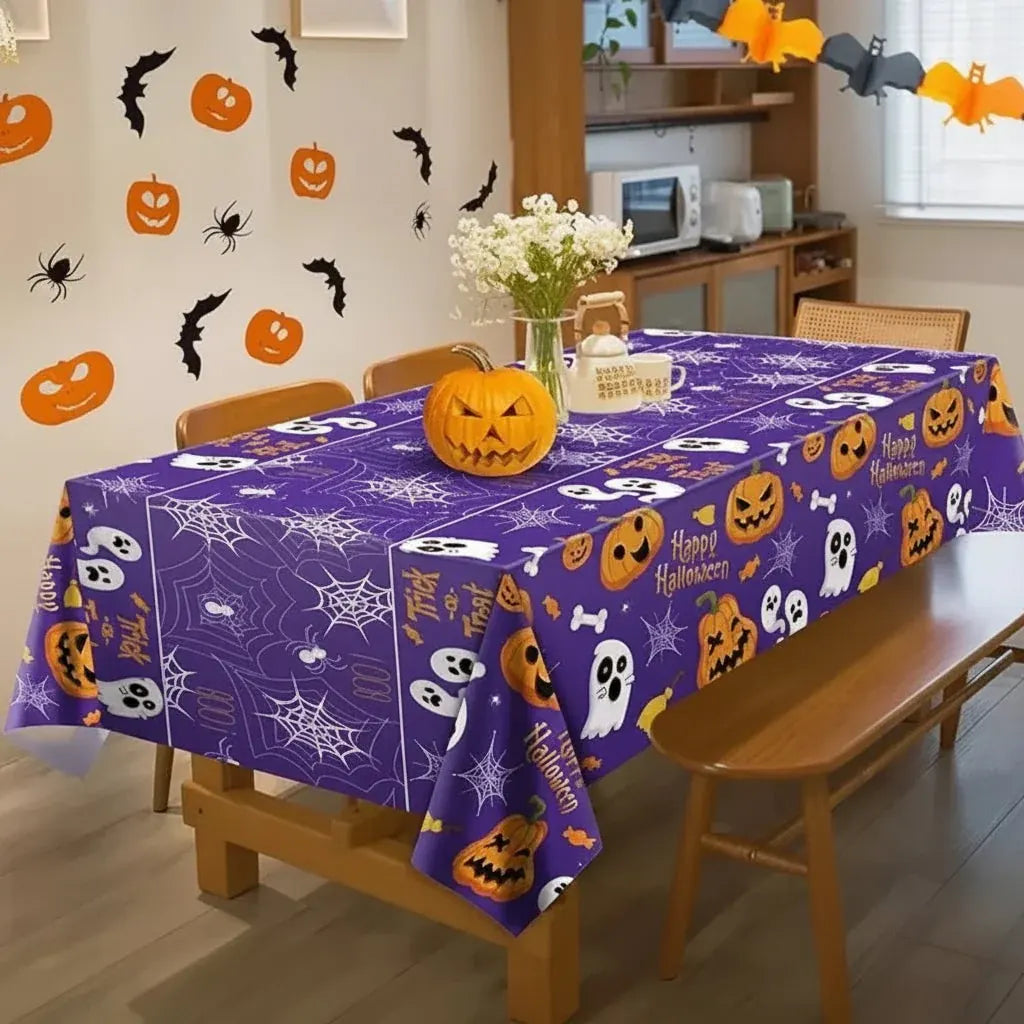 Spiderweb Print Halloween Party Tablecloth Decor