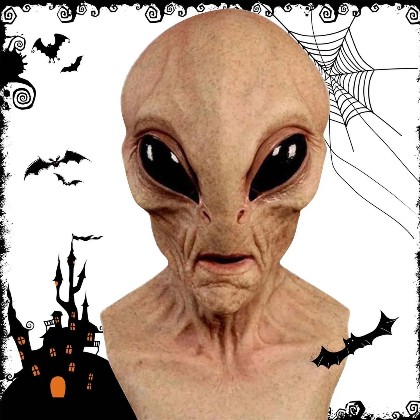 Spooky Alien Mask for Halloween Costume Party
