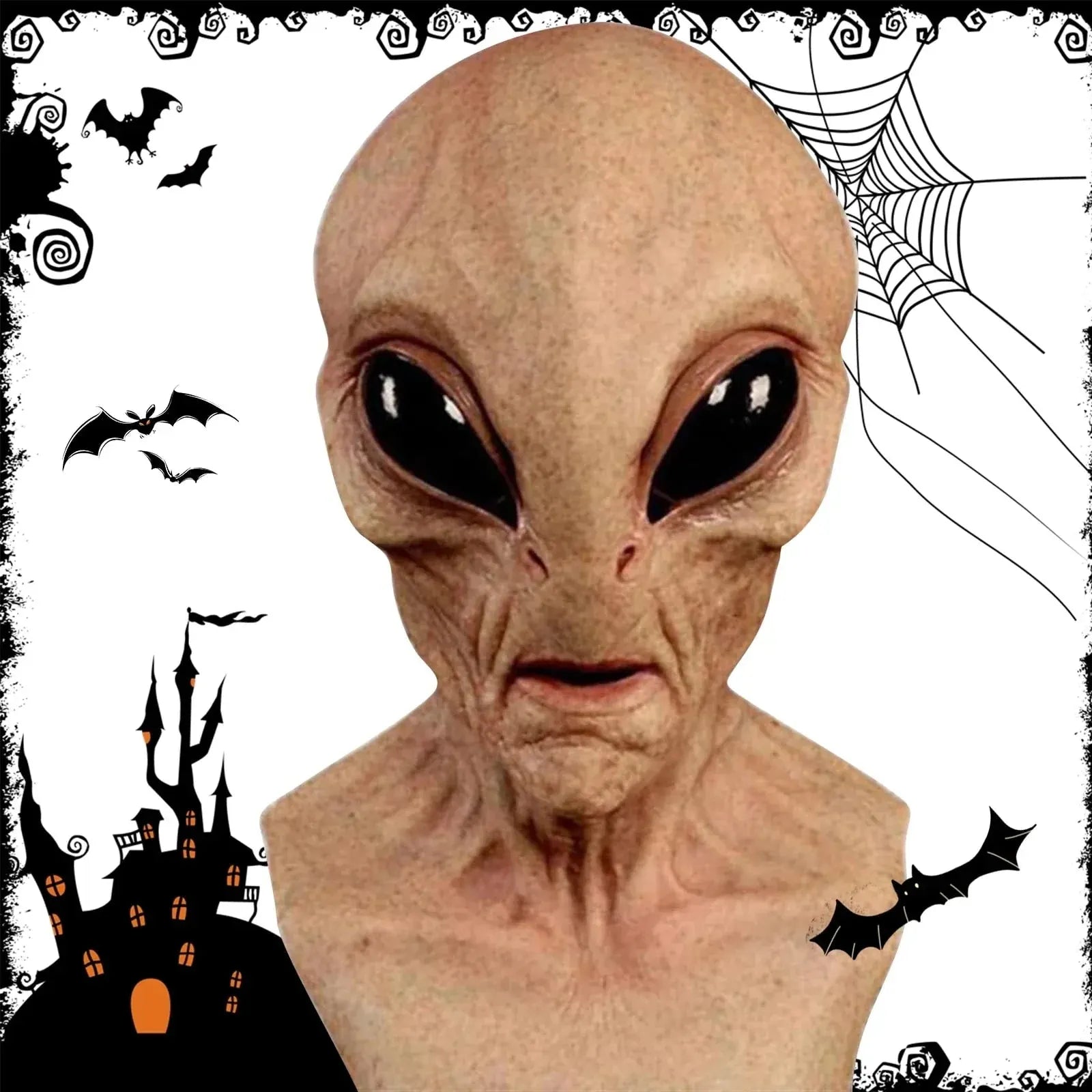 Spooky Alien Mask for Halloween Costume Party