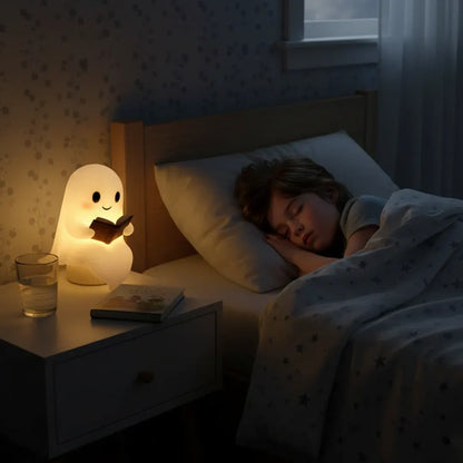 Spooky Ghost LED Bedside Table Lamp with Warm Night Light
