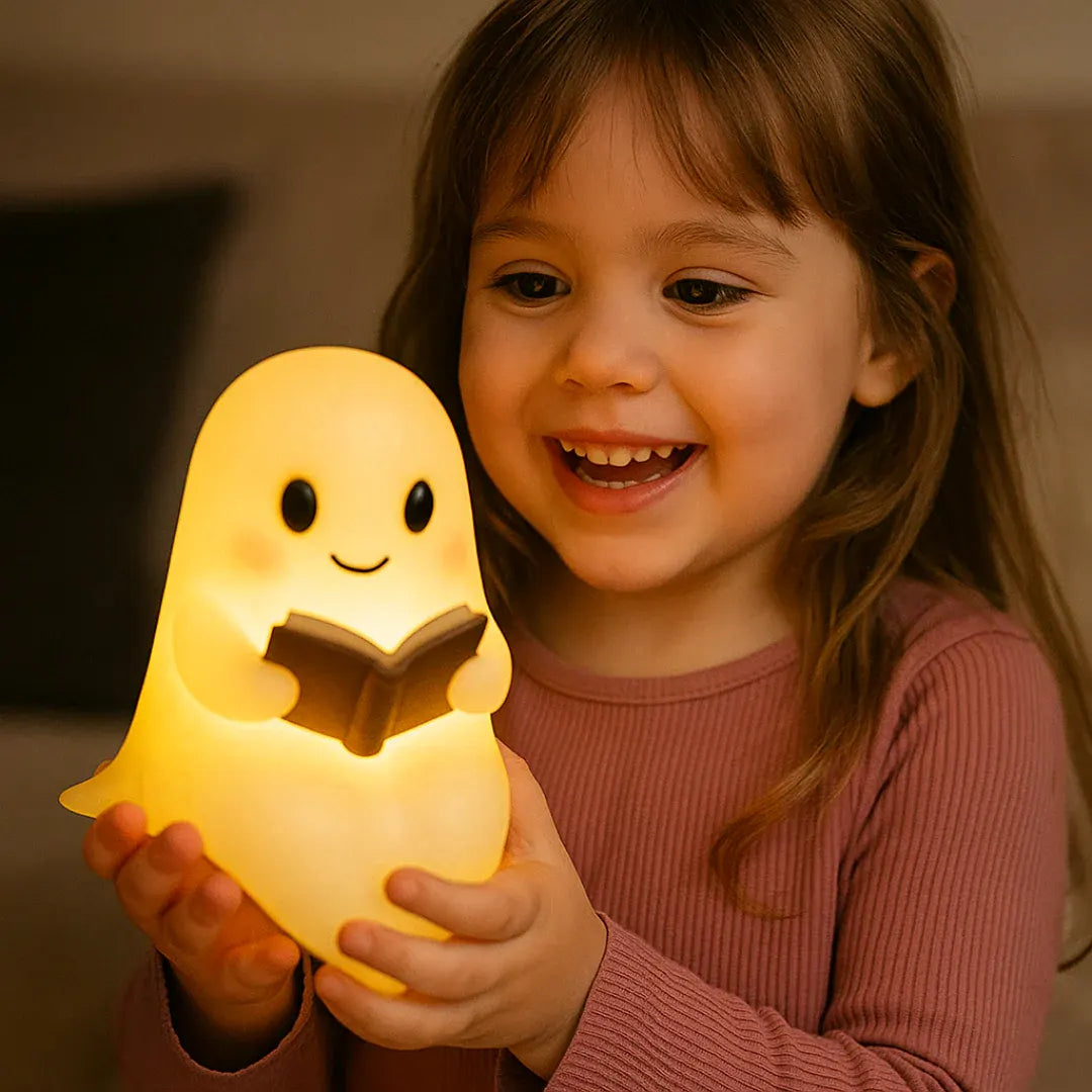Spooky Ghost LED Bedside Table Lamp with Warm Night Light