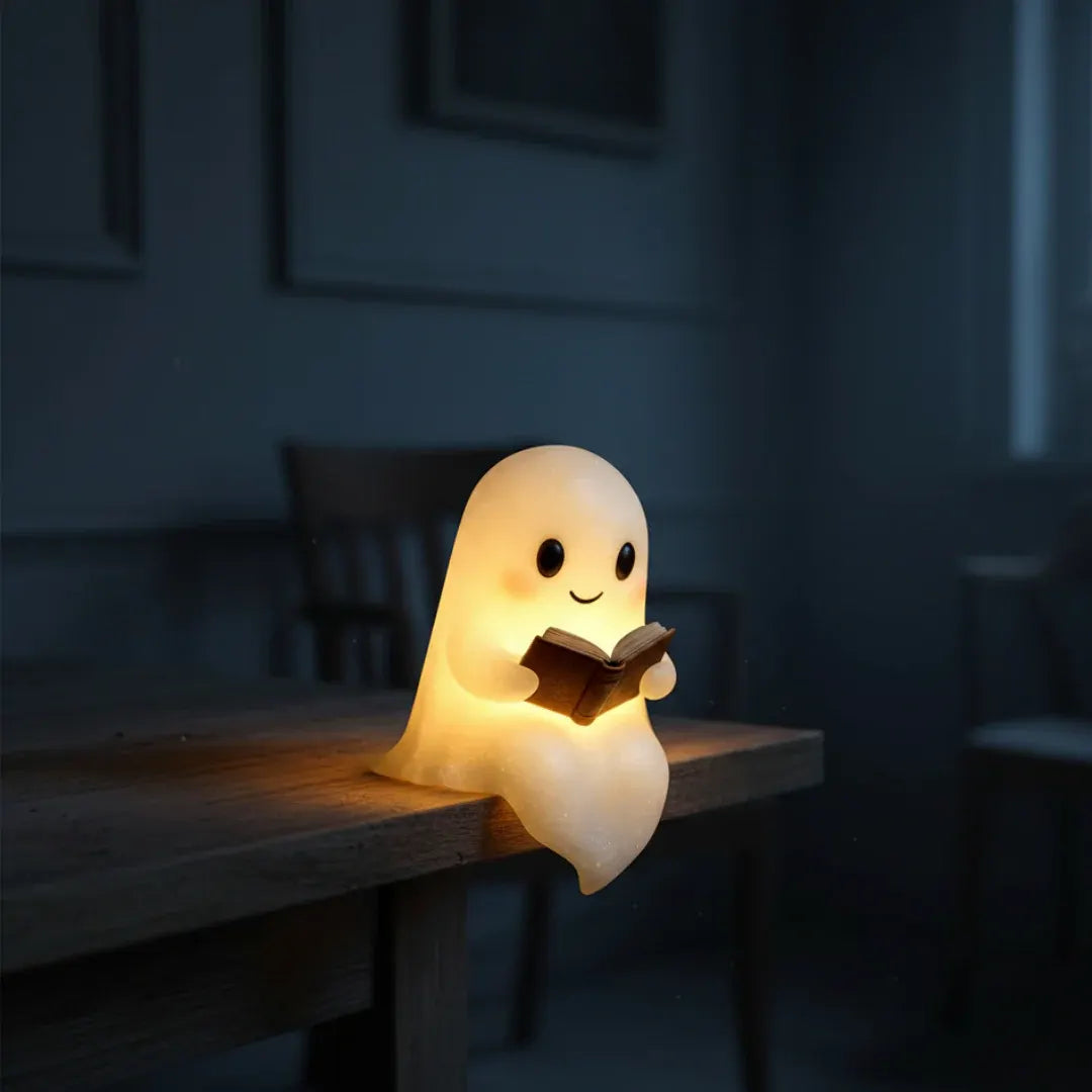 Spooky Ghost LED Bedside Table Lamp with Warm Night Light