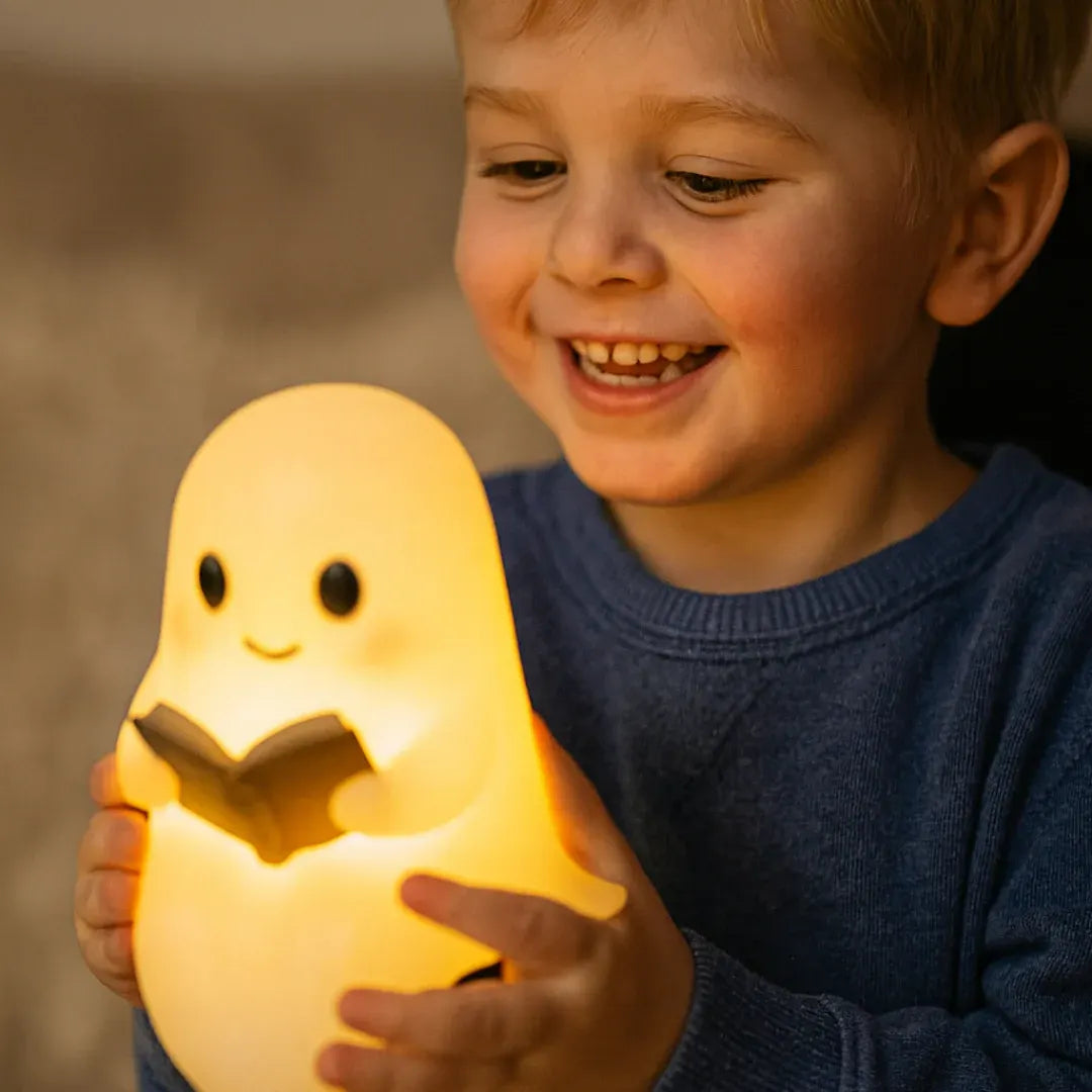 Spooky Ghost LED Bedside Table Lamp with Warm Night Light