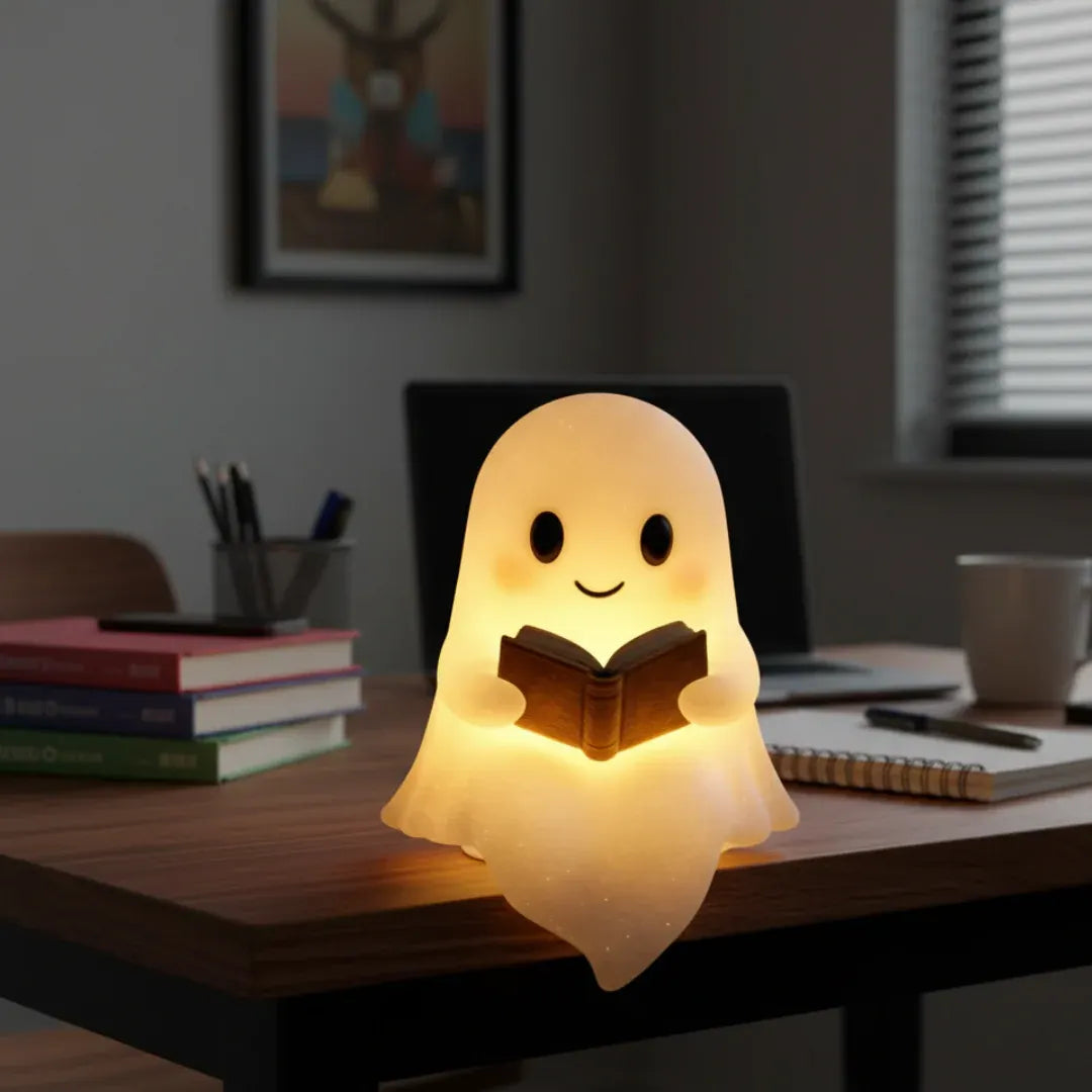 Spooky Ghost LED Bedside Table Lamp with Warm Night Light