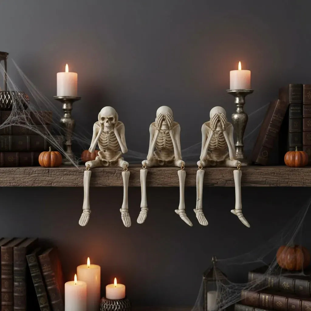 Spooky Skeleton Figurine Halloween Home Accent Decor
