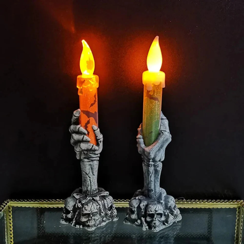 Spooky Skull-Shaped Candle Holder for Halloween Decor