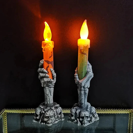 Spooky Skull-Shaped Candle Holder for Halloween Decor