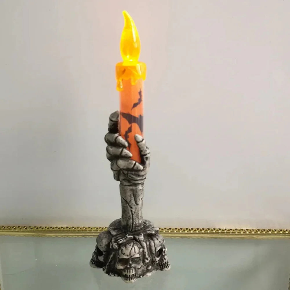 Spooky Skull-Shaped Candle Holder for Halloween Decor