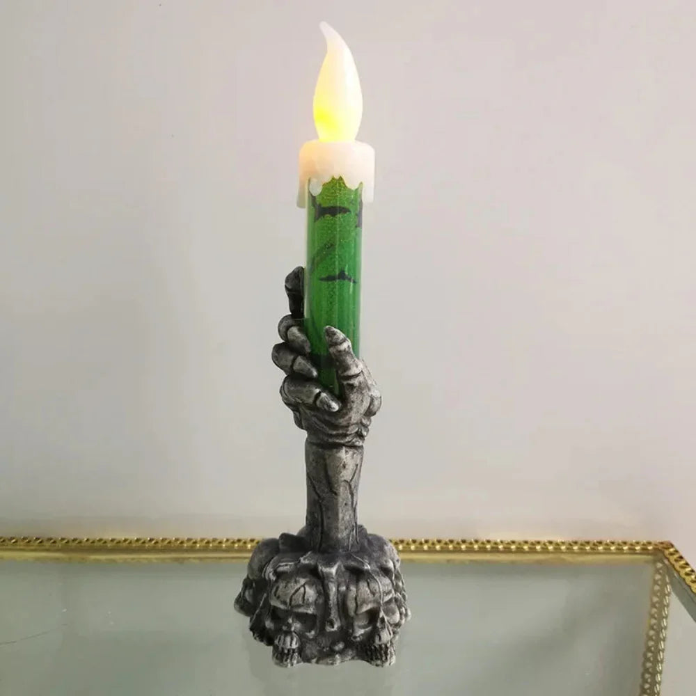 Spooky Skull-Shaped Candle Holder for Halloween Decor