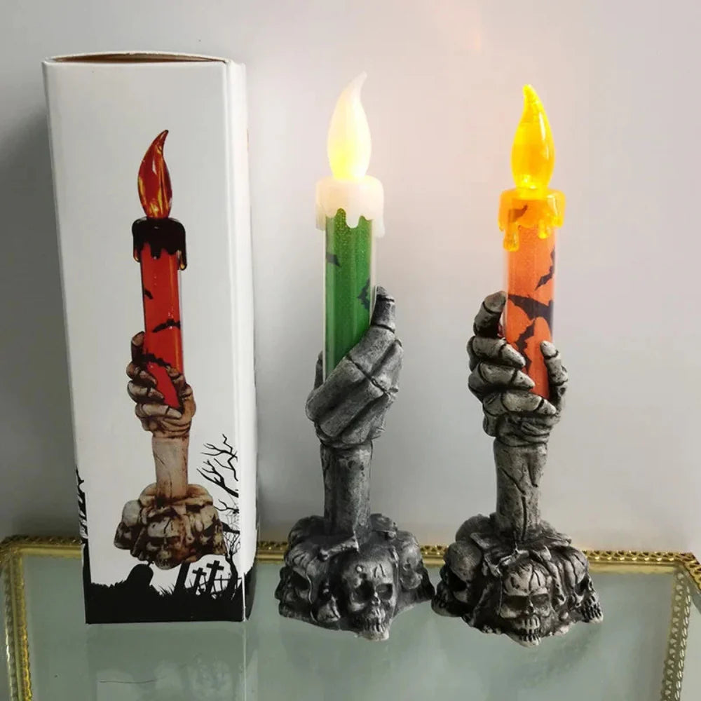 Spooky Skull-Shaped Candle Holder for Halloween Decor