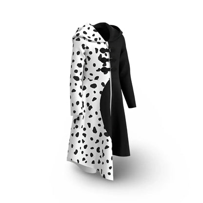 Spotted Print Dress with Cape Cosplay Halloween Outfit