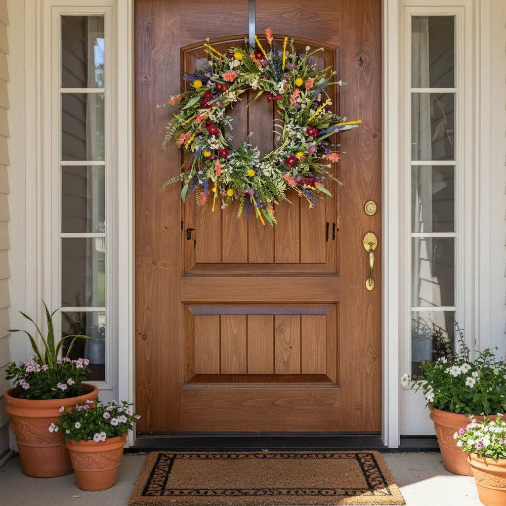 Spring Floral Front Door Wreath Seasonal Home Decor