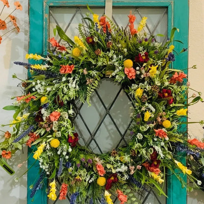 Spring Floral Front Door Wreath Seasonal Home Decor