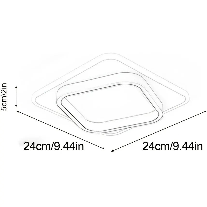 Square LED Flush Mount Ceiling Light | Modern Minimalist Geometric Fixture