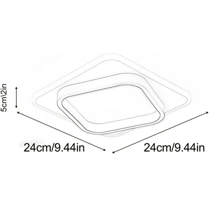Square LED Flush Mount Ceiling Light | Modern Minimalist Geometric Fixture