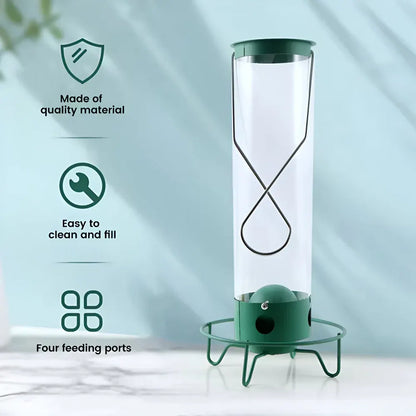 Squirrel-Resistant Metal Hanging Tube Bird Feeder for Outdoor Backyard