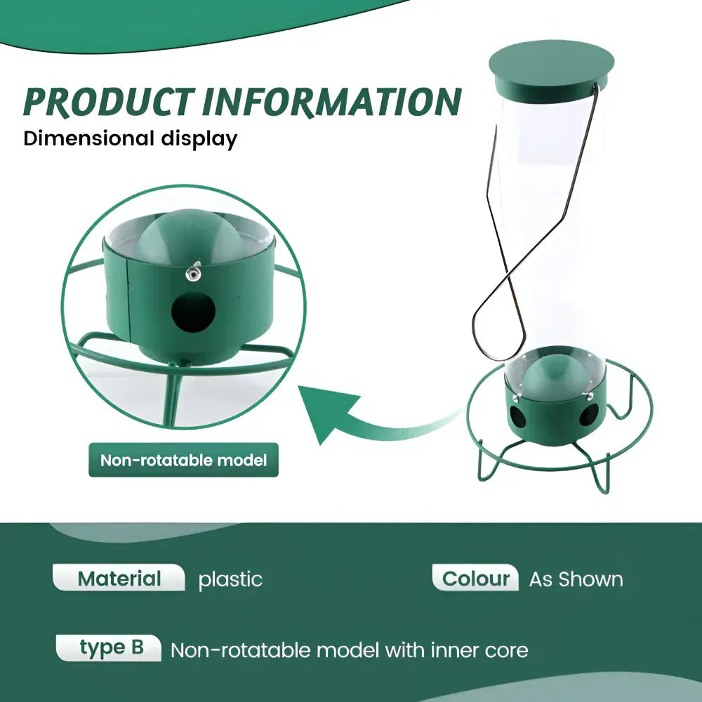 Squirrel-Resistant Metal Hanging Tube Bird Feeder for Outdoor Backyard
