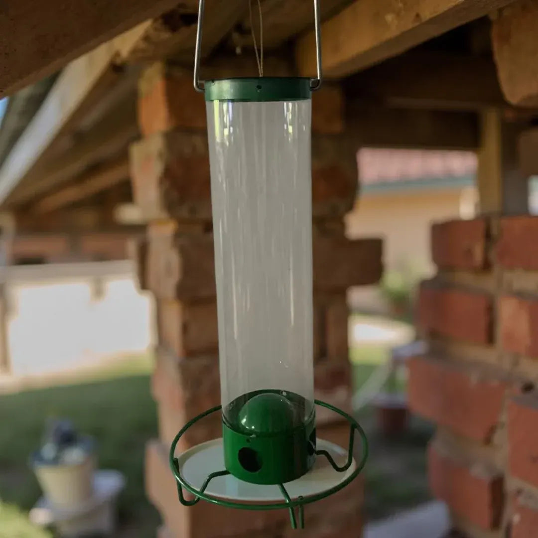 Squirrel-Resistant Metal Hanging Tube Bird Feeder for Outdoor Backyard