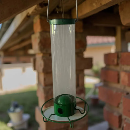 Squirrel-Resistant Metal Hanging Tube Bird Feeder for Outdoor Backyard