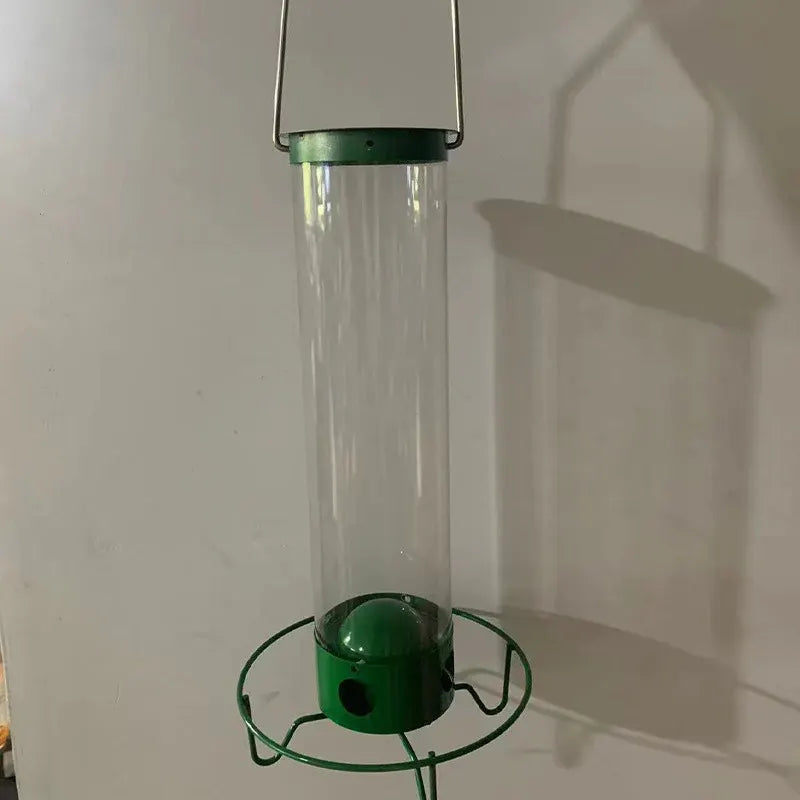Squirrel-Resistant Metal Hanging Tube Bird Feeder for Outdoor Backyard