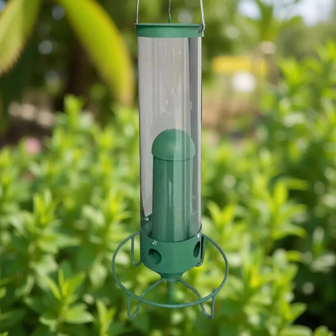 Squirrel-Resistant Metal Hanging Tube Bird Feeder for Outdoor Backyard