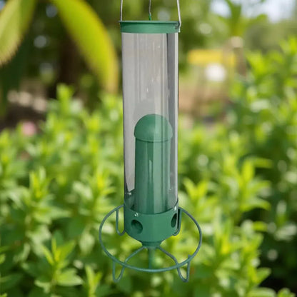 Squirrel-Resistant Metal Hanging Tube Bird Feeder for Outdoor Backyard