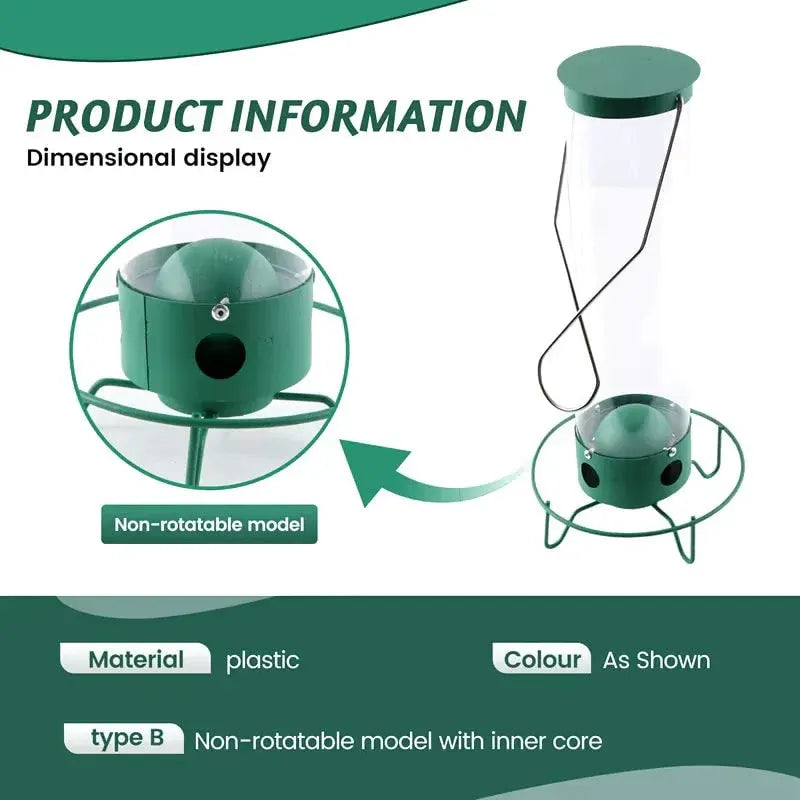 Squirrel-Resistant Metal Hanging Tube Feeder for Wild Birds