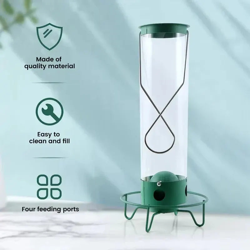 Squirrel-Resistant Metal Hanging Tube Feeder for Wild Birds