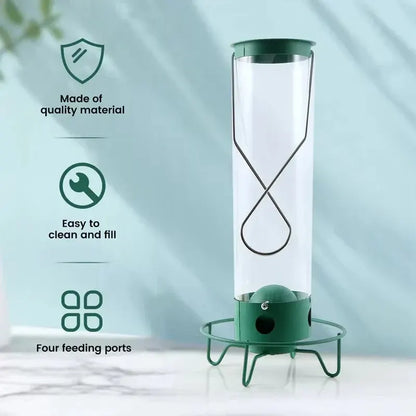 Squirrel-Resistant Metal Hanging Tube Feeder for Wild Birds
