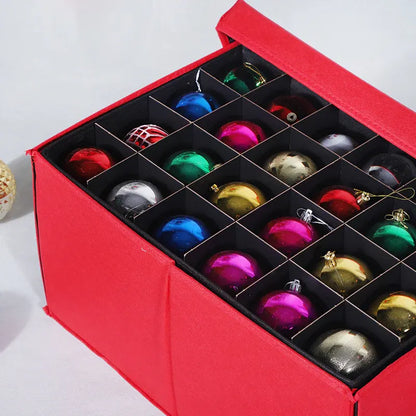 Stackable Christmas Ornament Storage Box with Divided Trays