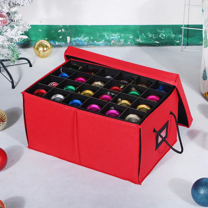 Stackable Christmas Ornament Storage Box with Divided Trays