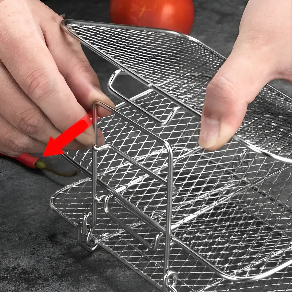 Stackable Kitchen Cooking Tray Rack for Air Fryer
