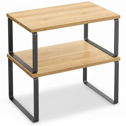Stackable Metal Cabinet Shelf Rack for Kitchen Storage