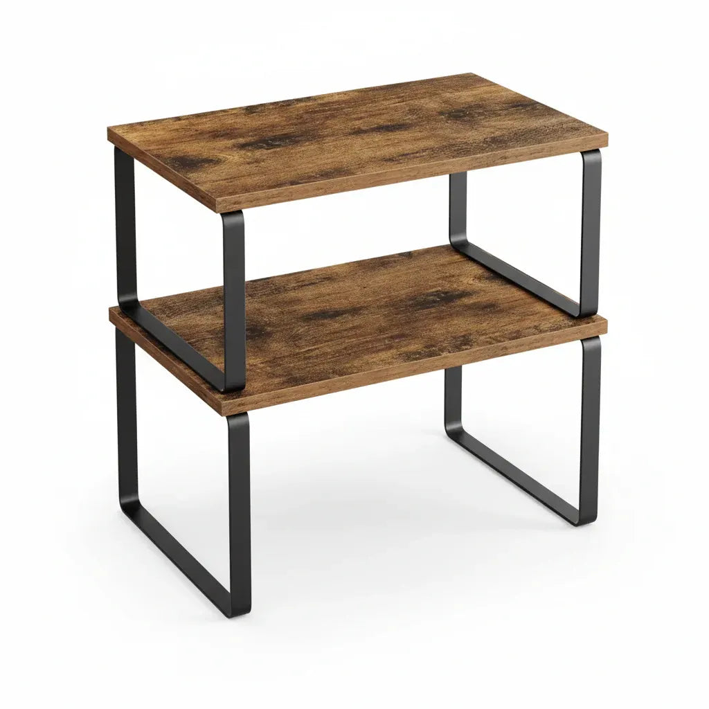 Stackable Metal Cabinet Shelf Rack for Kitchen Storage
