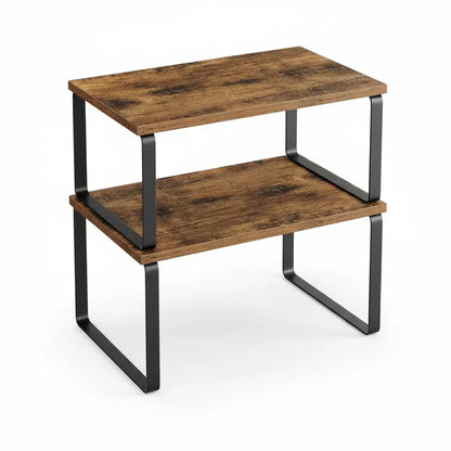 Stackable Metal Cabinet Shelf Rack for Kitchen Storage