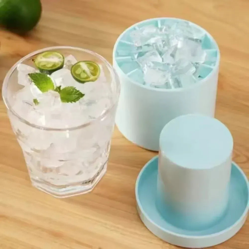 Stackable Silicone Ice Cube Tray with Lid - Cooling Mold Maker