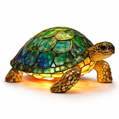 Stained Glass Animal Accent LED Table Lamp for Bedroom Decor