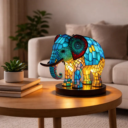 Stained Glass Style LED Animal Accent Table Lamp