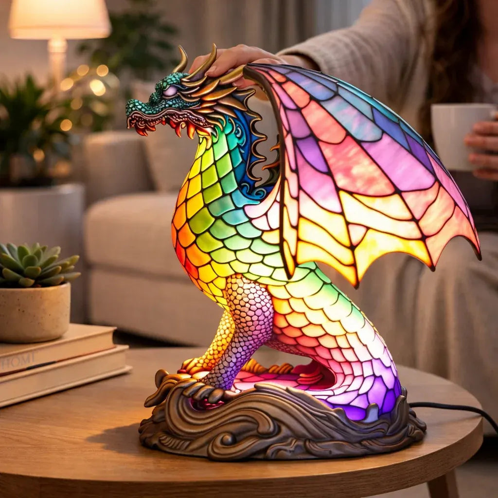 Stained Glass Style LED Animal Accent Table Lamp