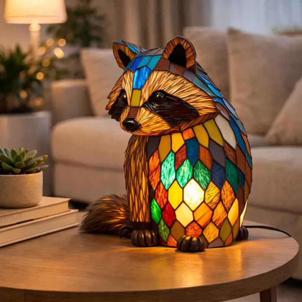 Stained Glass Style LED Animal Accent Table Lamp