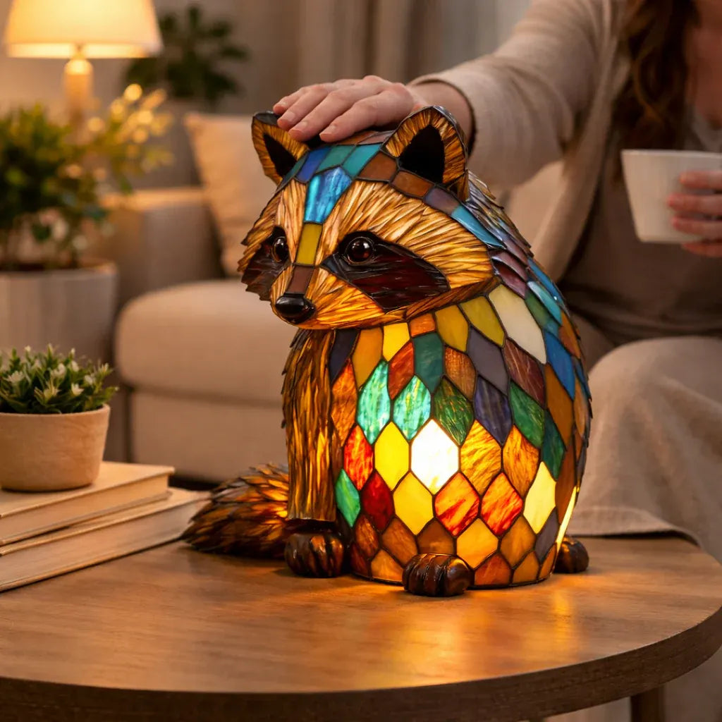 Stained Glass Style LED Animal Accent Table Lamp