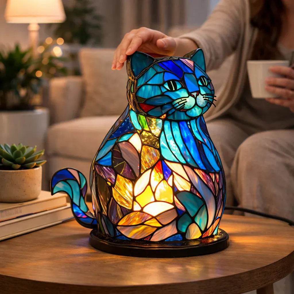 Stained Glass Style LED Animal Accent Table Lamp
