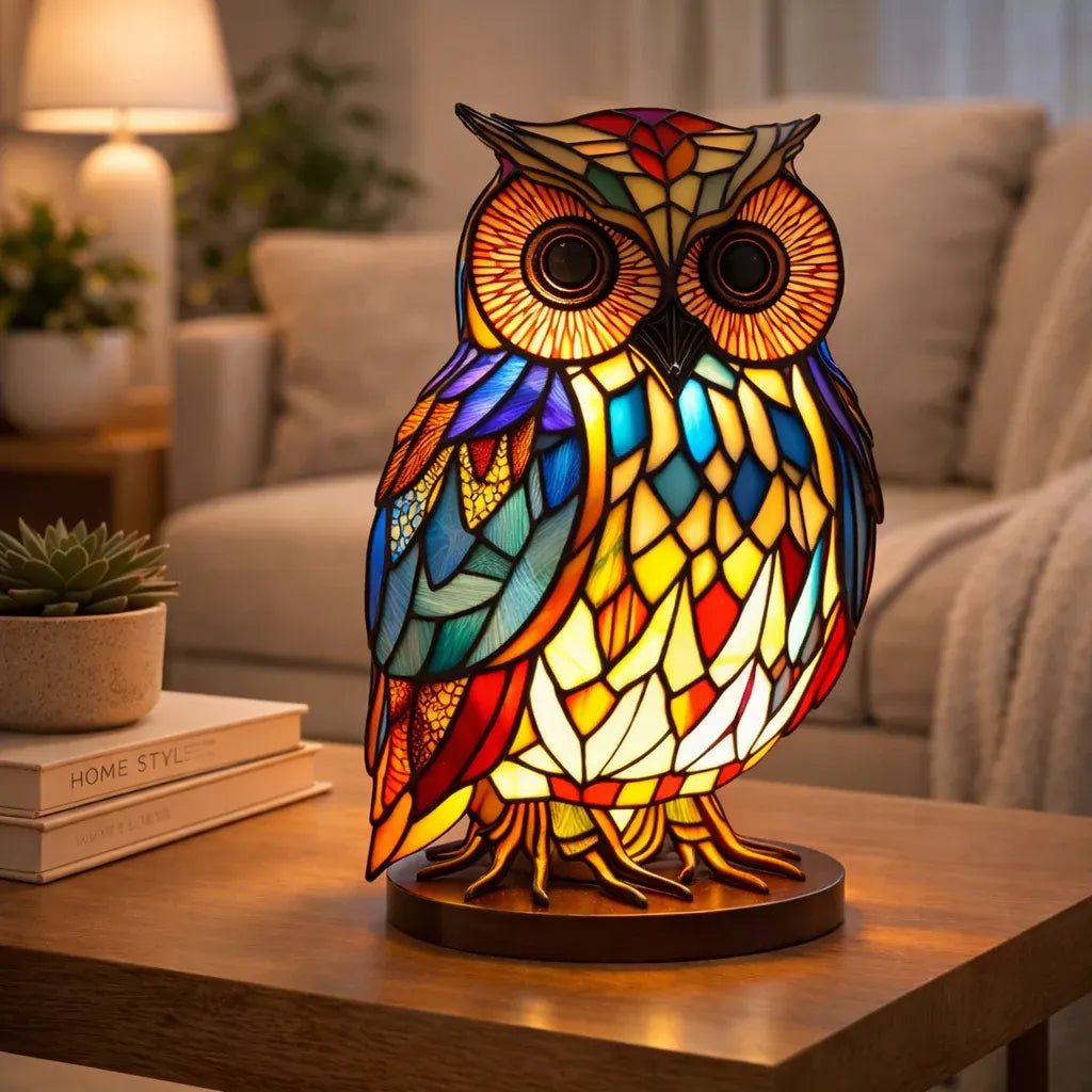 Stained Glass Style LED Animal Accent Table Lamp