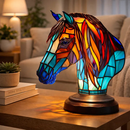 Stained Glass Style LED Animal Accent Table Lamp
