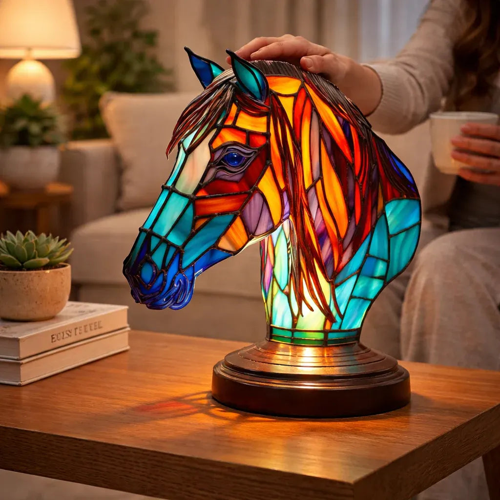 Stained Glass Style LED Animal Accent Table Lamp