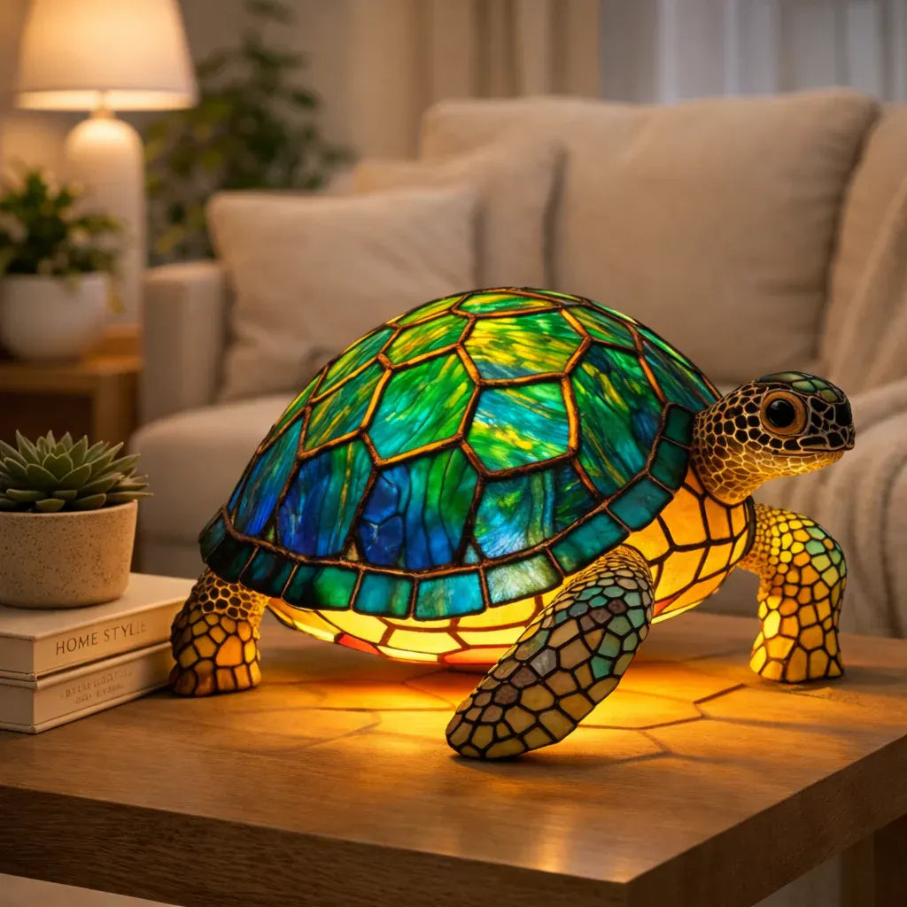Stained Glass Style LED Animal Accent Table Lamp
