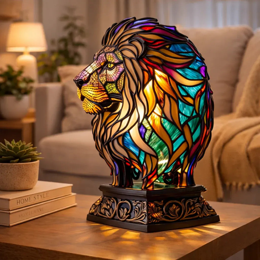 Stained Glass Style LED Animal Accent Table Lamp