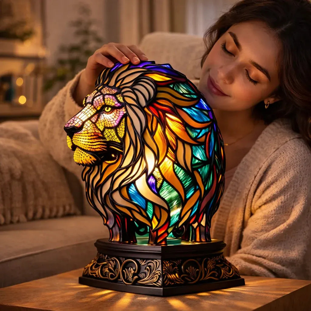 Stained Glass Style LED Animal Accent Table Lamp